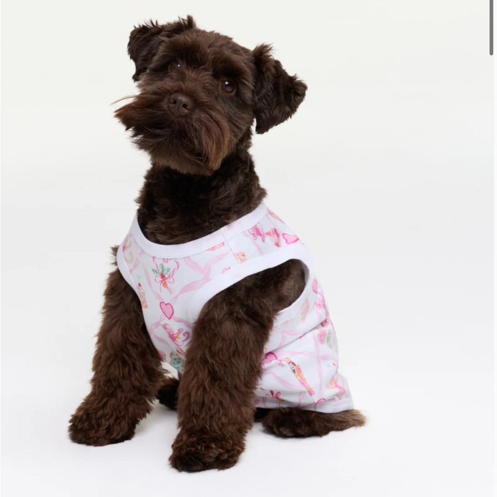 LoveShackFancy x Roller Rabbit Sugarplum Lattice Dog Pajamas sz small